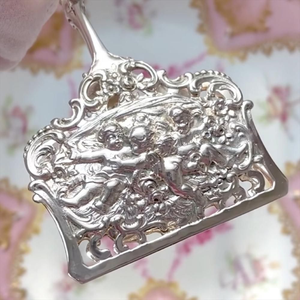 素晴らしい品質 ドイツ製 純銀800 天使のペストリートング - リボンモチーフの 工芸品