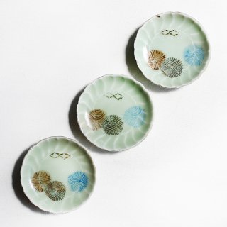 青磁豆皿 丸紋