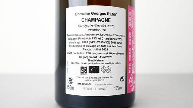 8800] Les Quatre Terroirs NV(2020) GEORGES REMY / レ