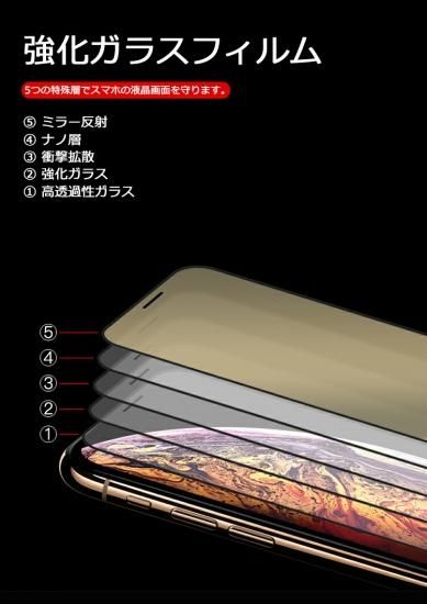 iPhone 11 Pro ガラスフィルム 鏡面 ミラーフィルム iPhoneX XS