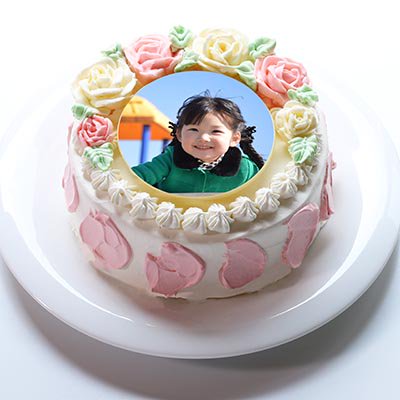 写真ケーキ フラワーケーキ5号サイズを通販でお承り致します フラワー写真ケーキは女性に人気のバースデーケーキです