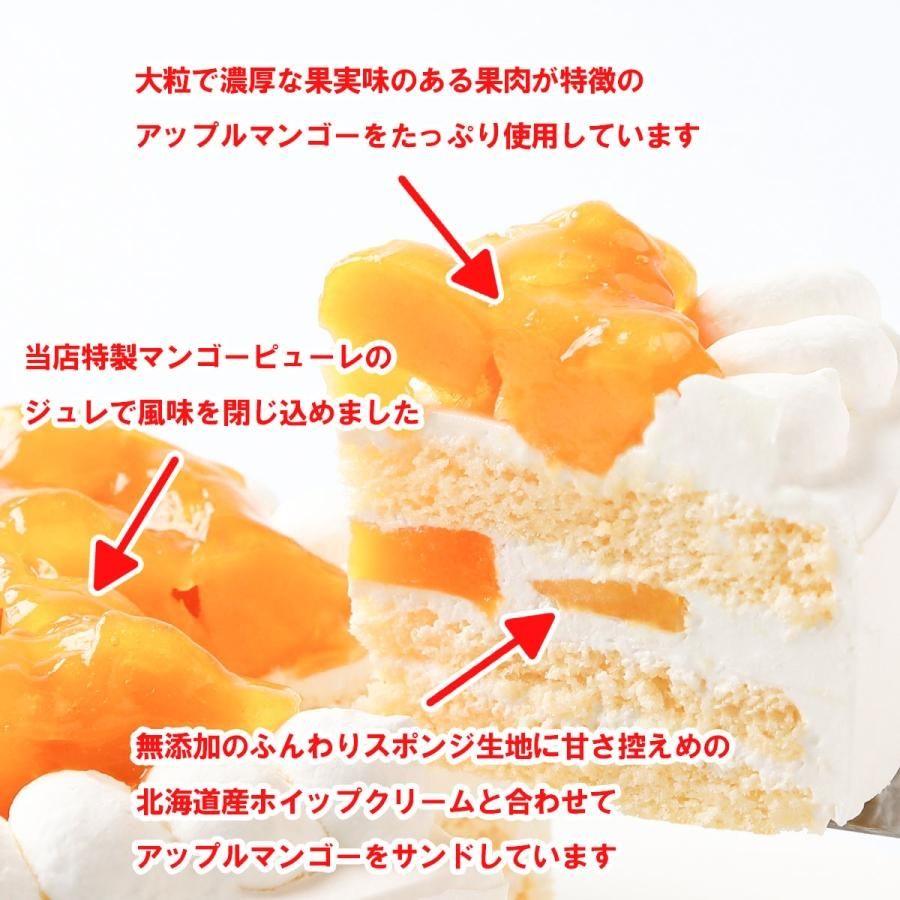 マンゴーのバースデーケーキ4号【2～3人分】のカップルサイズを通販