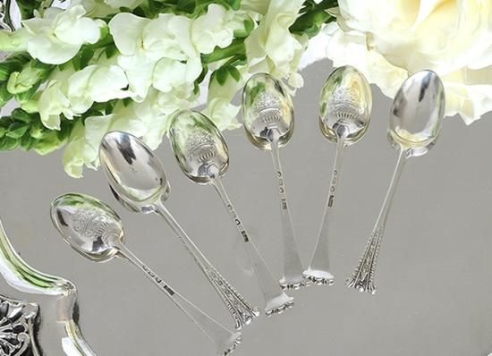 純銀　フラワー透かし　ナッツスプーン 純銀 フラワー透かし ナッツスプーン