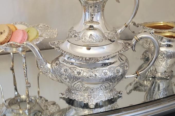 英国アンティーク【シルバープレート】1898年 ティーセット4
