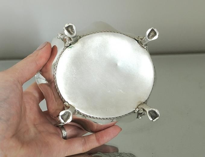 フランス　シルバーティーキャディーボックス　純銀無垢　シルバー950 フランス「ティーキャディーボックス」《アンティックかとう》