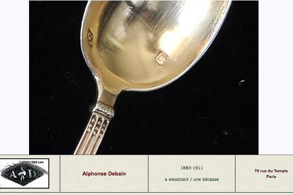 フランス純銀950】c.1890 ティースプーン 6本 Alphonse Debain