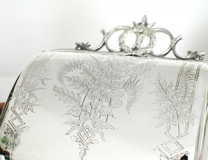 シルバープレート】1880年 美彫り ビスケットウォーマー Fenton