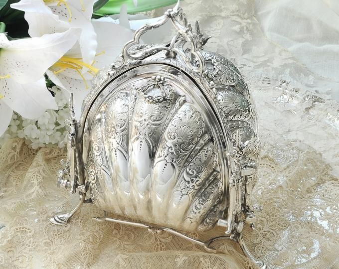 シルバープレート】三面 ビスケットウォーマー Fenton Brothers