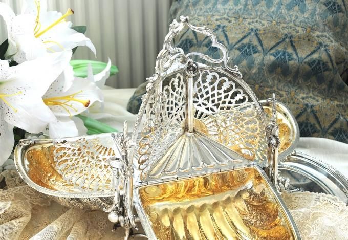 【Fenton Brothers】 ビクトリアンのビスケットウォーマー シルバープレート製 ヴィクトリアン Fenton Bros. ハンドバッグ型