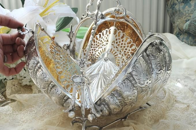 シルバープレート】三面 ビスケットウォーマー Fenton Brothers