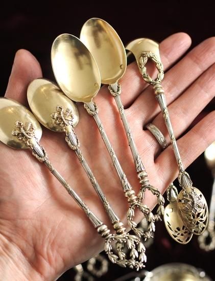 フランス純銀ティーストレーナーシュガートング