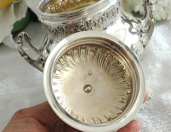 ピュイフォルカ　純銀950製　3点セット　英国銀器　ティーポット　銀食器 仏アンティーク銀器【純銀950】ティーセット Puiforcat ピュイ