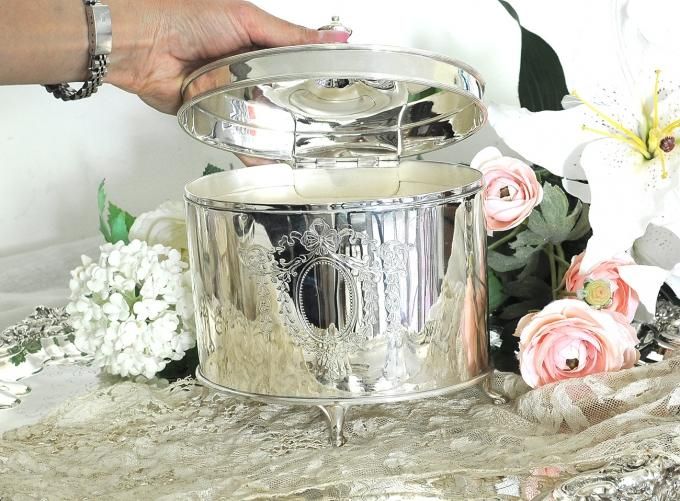 アンティーク　シルバー　銀メッキ　ビスケットバレル　アイスペール　花器　英国製 アンティーク シルバー 銀メッキ ビスケットバレル アイスペール