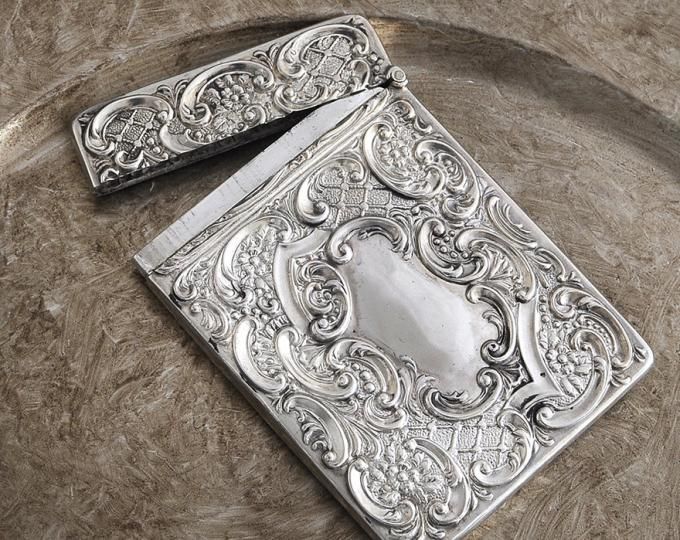 1904年 英国アンティーク スターリングシルバー カードケース