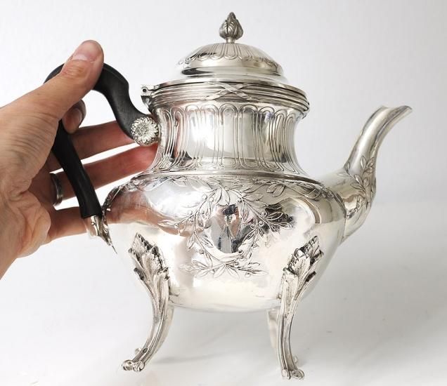 フレンチアンティークシルバー【純銀950】ティーポット - Edwardian