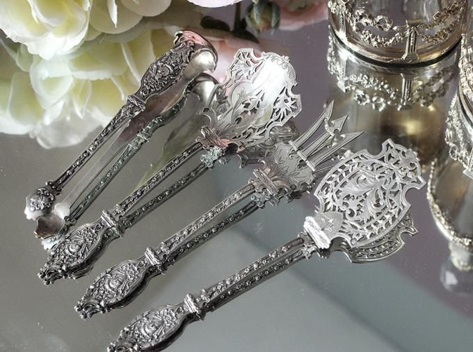 フランスアンティーク銀のサービングセット