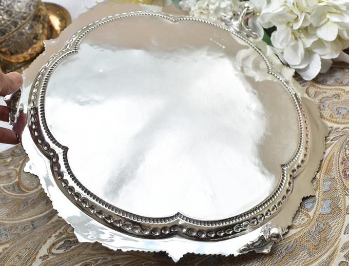 英国アンティーク銀器【シルバープレート】サルヴァ 31.4cm