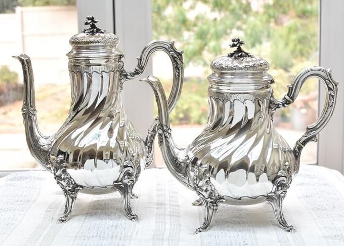 フレンチアンティーク銀器【銀950】ティーサービス4点 Puiforcat