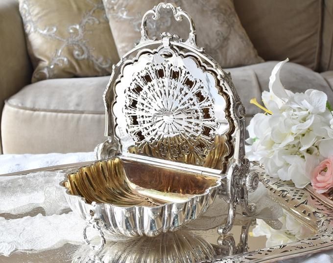 英国アンティーク【シルバープレート】ビスケットウォーマー