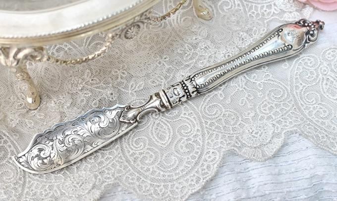 アンティーク バター ナイフ 薔薇 銀 アンティーク バター ナイフ 薔薇 銀 ドイツ クリストフウィドマン