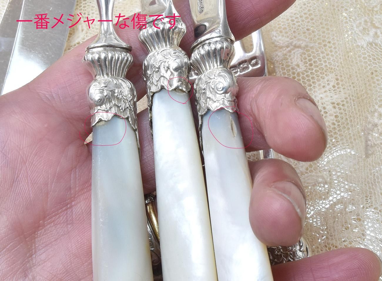 Yates Brothers】【白蝶貝/純銀継手】ビクトリアン デザート