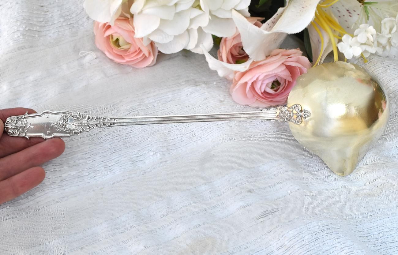 仏アンティーク銀器【銀950】Acanthus レードル◇Puiforcat ピュイ