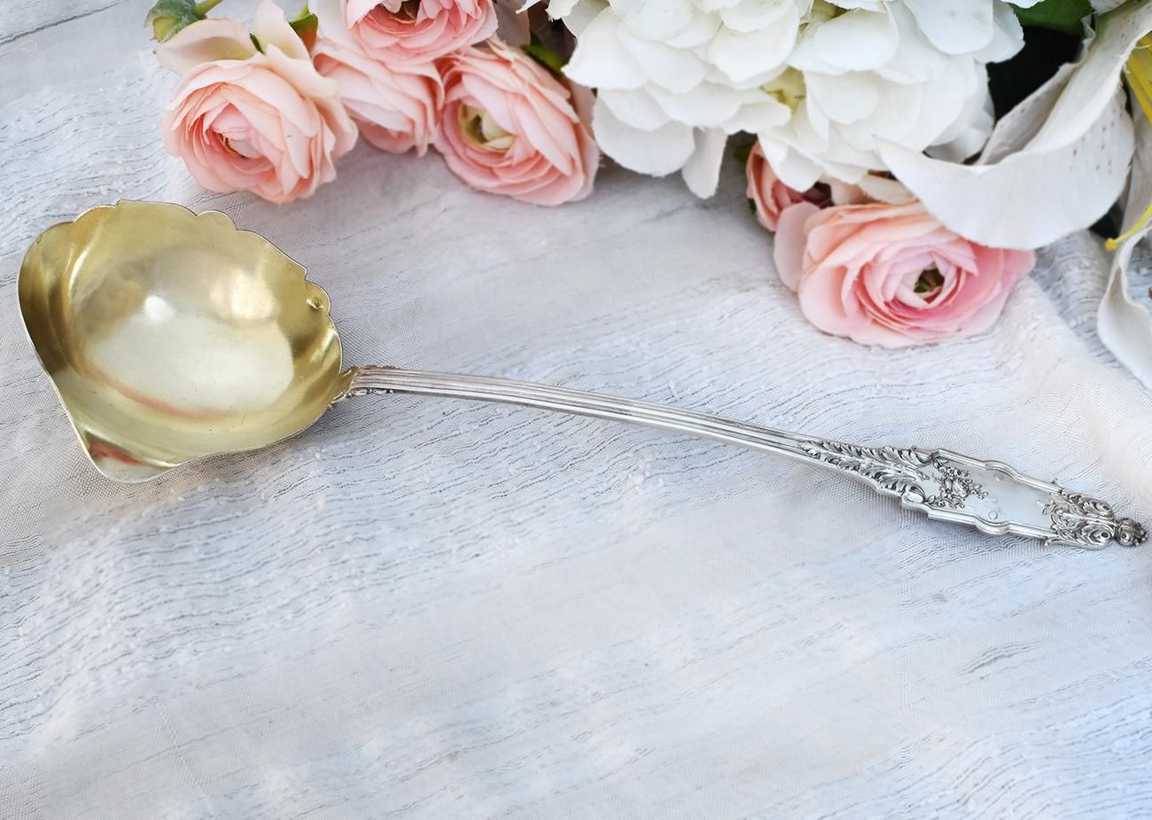 フランス製】純銀 スターリングシルバー／ストロベリーサーヴァー「花