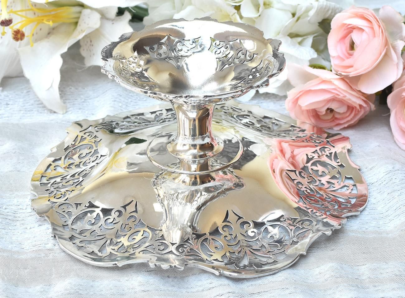 英国アンティーク銀器【シルバープレート】Tazza／コンポート