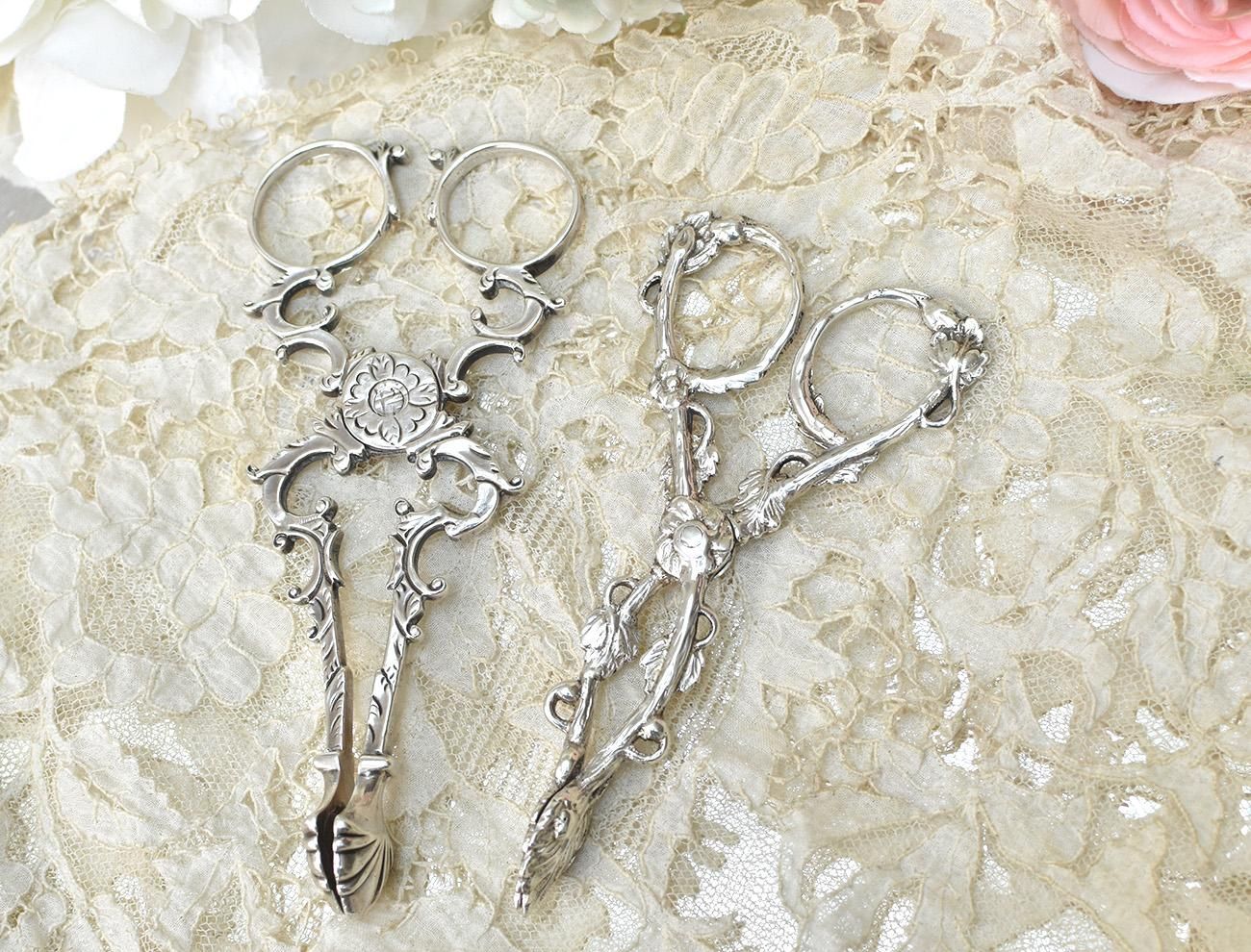 英国アンティーク銀器【純銀】c.1750 アイリッシュ シュガーニップス