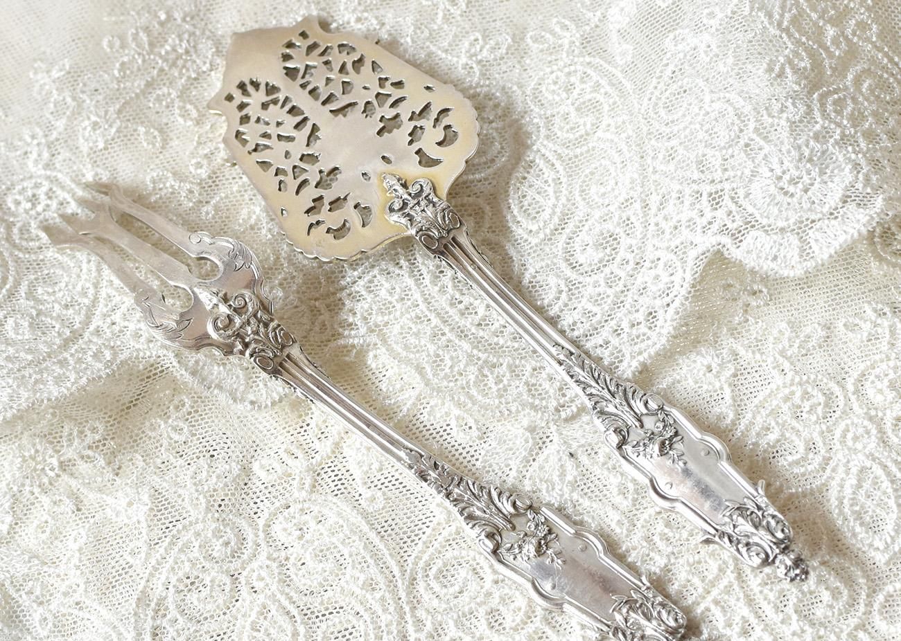 極上 フランス 1900年 純銀無垢 カトラリー 24本 総重量1キロ超 極上