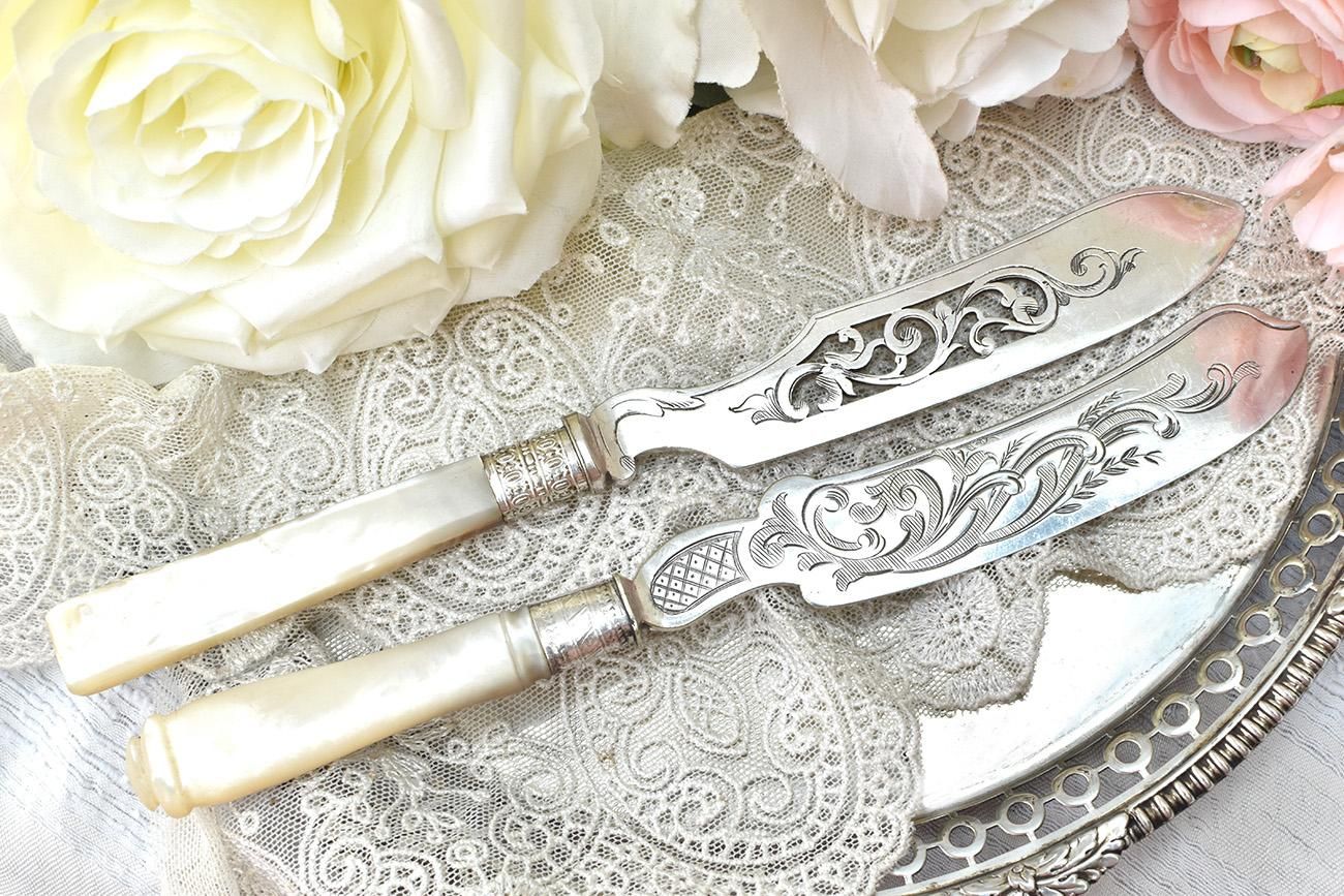 英国アンティーク【シルバープレート】透かしのナイフ 22.8cm 英国アンティーク【シルバープレート】透かしのナイフ 22.8cm