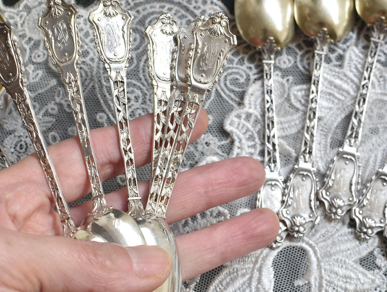 銀 ティーストレーナー 銀器 シルバー フレンチ アンティーク 英国アンティーク銀器【純銀1907年＆シルバープレート】ティー