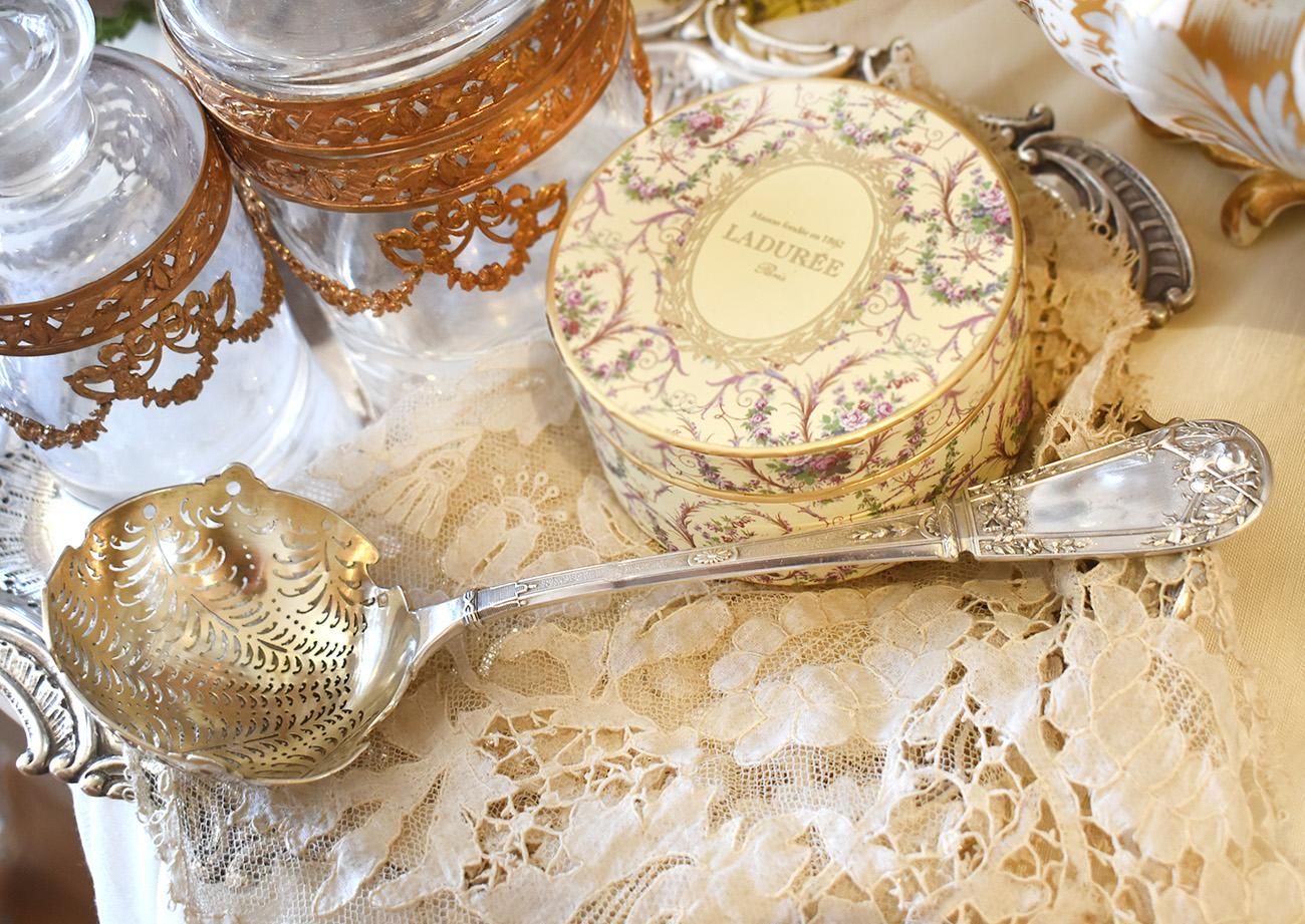 仏アンティーク銀器【銀950】シフタースプーン（ストレーナー）大 20.3