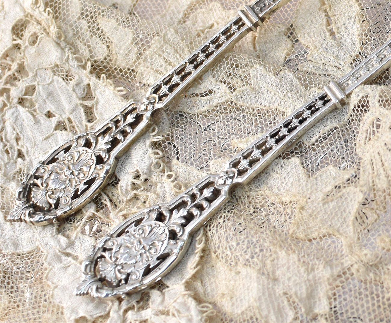 フランスアンティーク　純銀950 希少　大型サーバー　レッグホルダー フランスアンティーク 純銀950 希少 大型サーバー レッグホルダー