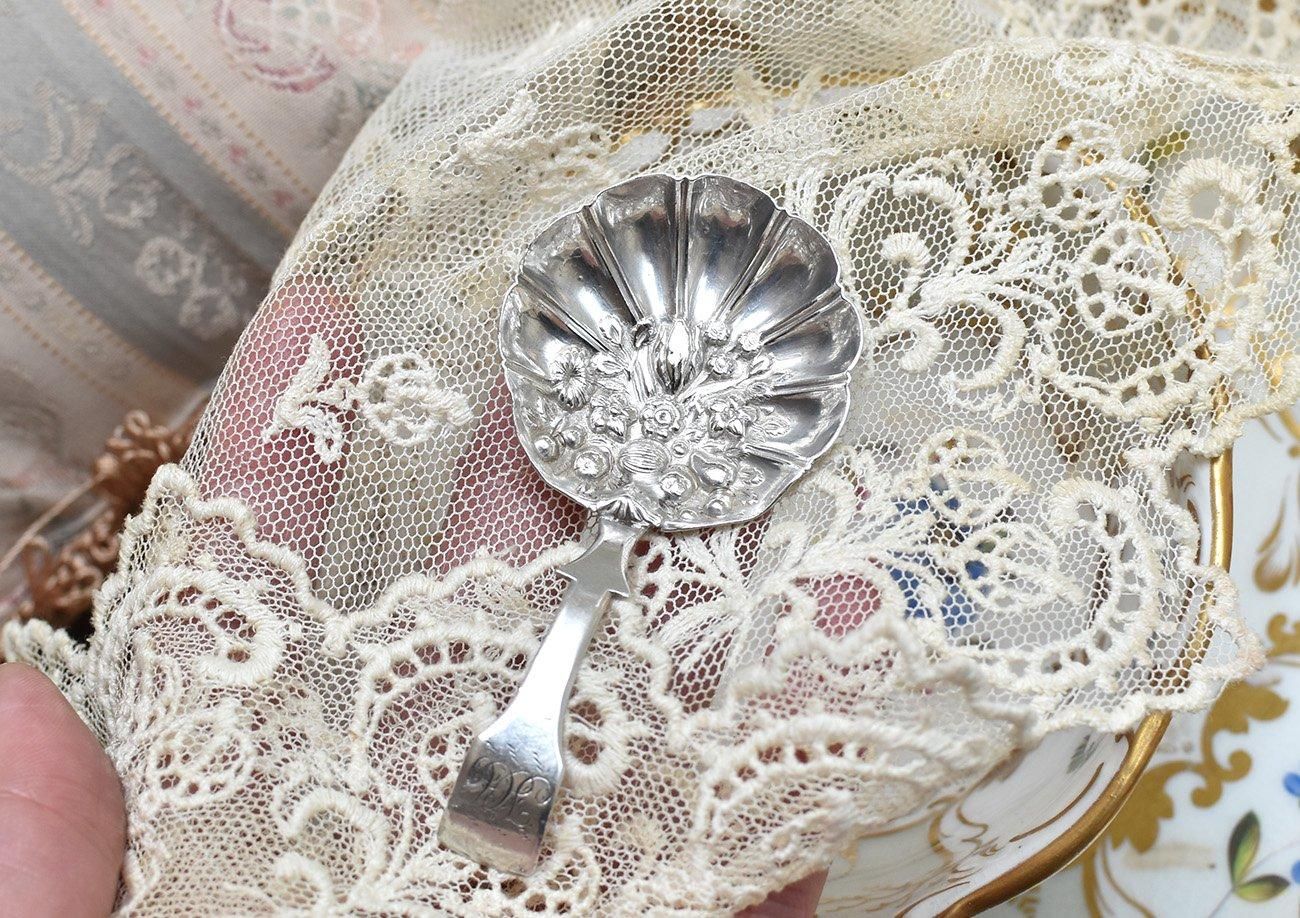 純銀】1814年 キャディースプーン William Lea&Co - Edwardian 純銀】1814年 キャディースプーン William Lea&Co - Edwardian