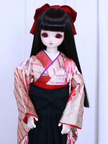 女袴と振袖・半襦袢のセット 波に金彩MSD・MDD共通mh-0015