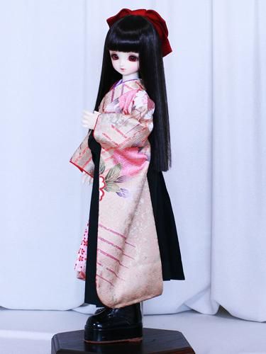 MDD 着物系の服 2点セット 女袴と振袖・半襦袢のセット 波に金彩MSD・MDD共通mh-0015