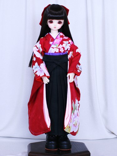 女袴と振袖・半襦袢のセット牡丹と桜MSD・SDM・MDD共通mh-0014 - 彩花　ドールのための着物と衣裳