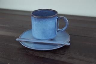 コーヒーカップ＆ソーサー　青/白