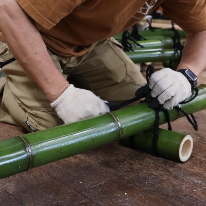 人工青竹　結界（車止めなど） 本格和風】天然青竹の結界・車止め 神社・茶室・庭園に