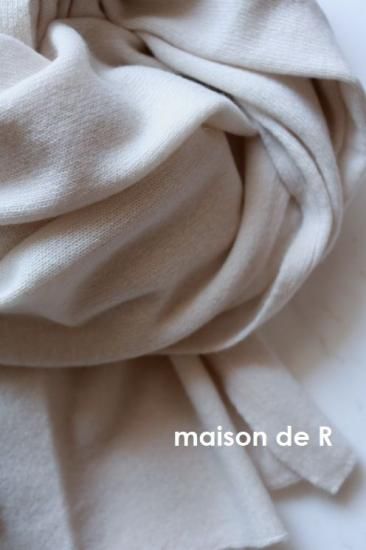 19 10 カシミヤ100 ニットストール マッシュルーム05 Maison De R