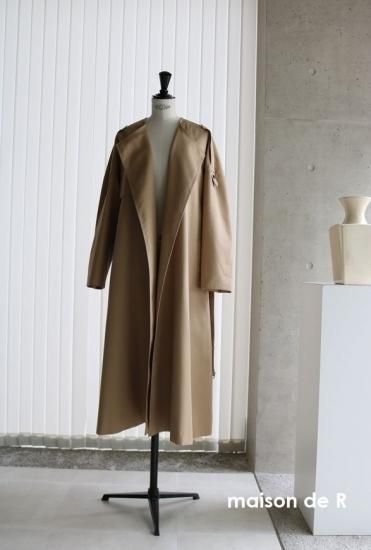 10 即納 ノーカラートレンチコート Maison De R 10 即納 ノーカラートレンチコート Maison De R