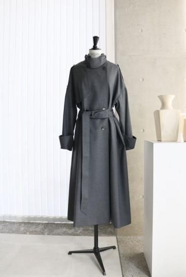 22-09 受注・フラノノーカラートレンチコート - MAISON de R 22-09 受注・フラノノーカラートレンチコート - MAISON de R
