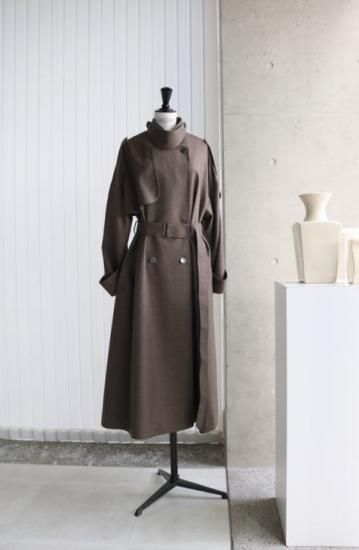 22-09 受注・フラノノーカラートレンチコート - MAISON de R 22-09 受注・フラノノーカラートレンチコート - MAISON de R