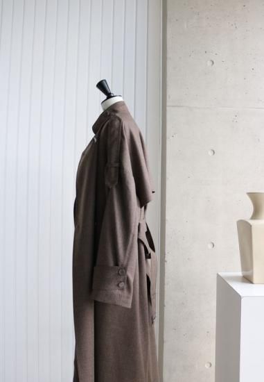 22-09 受注・フラノノーカラートレンチコート - MAISON de R 22-09 受注・フラノノーカラートレンチコート - MAISON de R