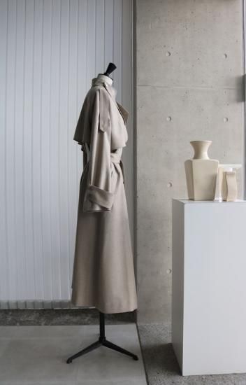 22-09 受注・フラノノーカラートレンチコート - MAISON de R 22-09 受注・フラノノーカラートレンチコート - MAISON de R