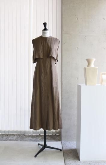 22-08 リネンノースリーブヨークワンピース - MAISON de R