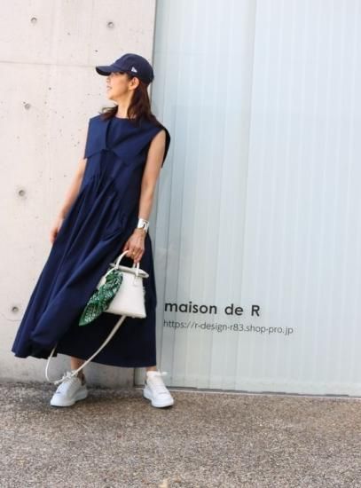 22-08 襟付きギャザーワンピース - MAISON de R