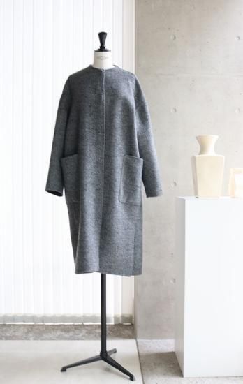 22-09 リバー仕立て・ノーカラーコート - MAISON de R 22-09 リバー仕立て・ノーカラーコート - MAISON de R