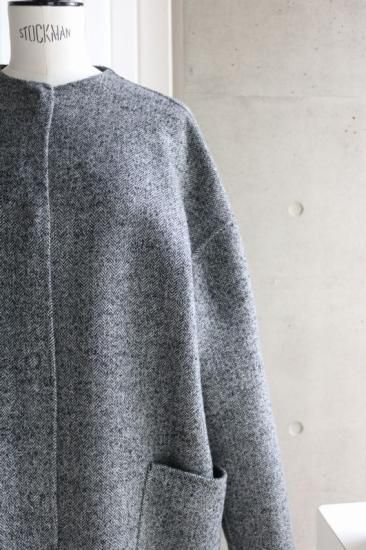 22-09 リバー仕立て・ノーカラーコート - MAISON de R 22-09 リバー仕立て・ノーカラーコート - MAISON de R